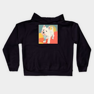 Retro West Highland White Terrier: Pastel Pup Revival Kids Hoodie